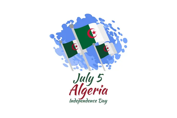 Julho Ilustração Vetorial Dia Independência Argélia Adequado Para Cartão Saudação — Vetor de Stock