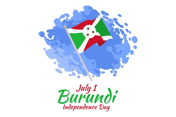 Temmuz Burundi Nin Bağımsızlık Günü Tebrik Kartı Poster Afiş Için — Stok Vektör