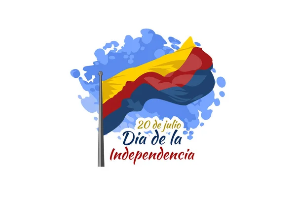 Traducir Julio Día Independencia Día Independencia Colombia Vector Ilustración Adecuado — Archivo Imágenes Vectoriales