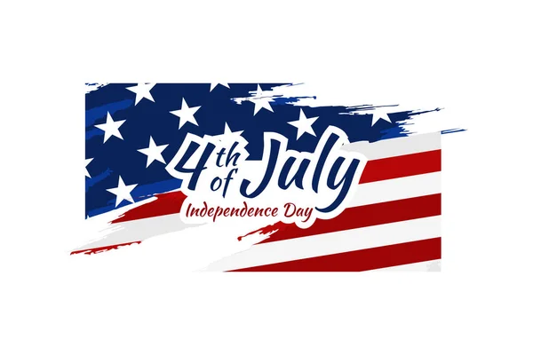 Jour Indépendance Des Etats Unis Juillet Drapeau Américain Couleurs Coup — Image vectorielle