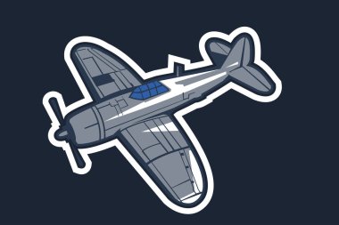 World War II era short to medium range fighter aircraft produced by the American icon vector illustration.