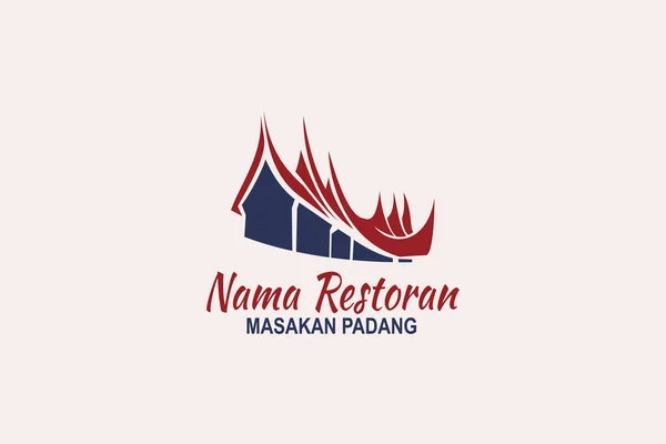 Traducción Nombre Del Restaurante Cocina Padang Logo Del Vector Adecuado — Vector de stock