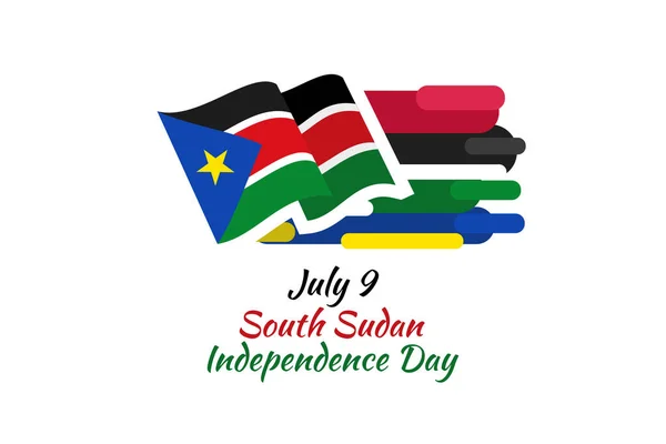 July Independence Day South Sudan Vector Illustration Suitable Greeting Card — Vettoriale Stock