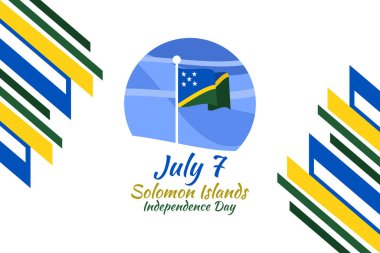 7 Temmuz, Solomon Adası 'nın Bağımsızlık Günü. Tebrik kartı, poster ve afiş için uygun.