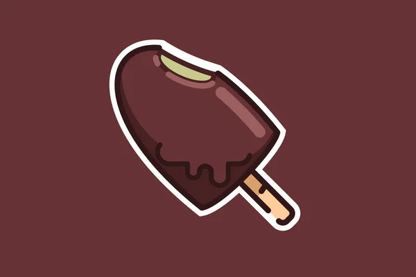 Eis Stiel Ikone Illustration Sweet Food Icon Konzept Isoliert Flacher — Stockvektor