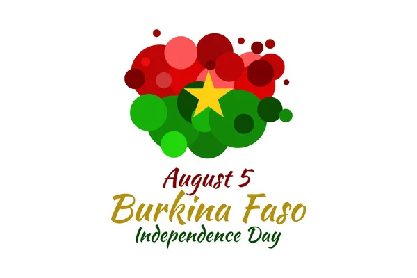 Ağustos Burkina Faso Bağımsızlık Günü Vektör Illüstrasyonu Tebrik Kartı Poster — Stok Vektör