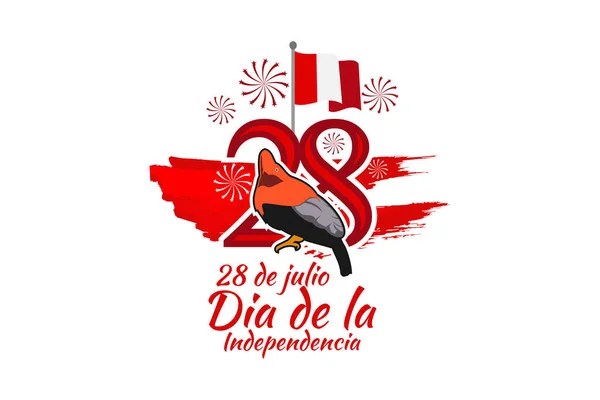 Vertalen Juli Onafhankelijkheidsdag Dia Independent Van Peru Vector Illustratie Geschikt — Stockvector