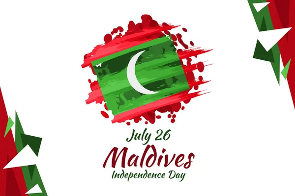 Ιουλίου Ανεξαρτησία Ημέρα Των Μαλδίβων Διανυσματική Απεικόνιση Κατάλληλο Για Ευχετήρια — Διανυσματικό Αρχείο