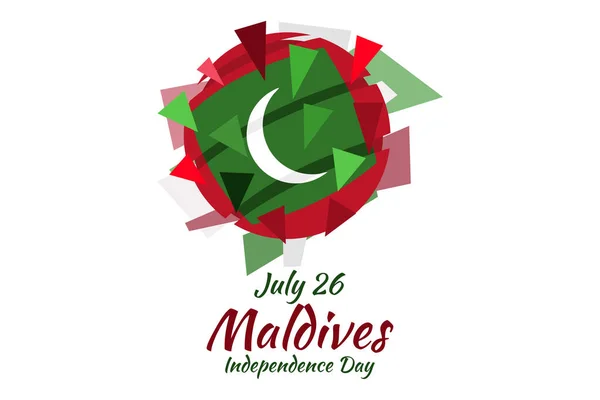 Temmuz Maldivler Bağımsızlık Günü Tebrik Kartı Poster Afiş Için Uygun — Stok Vektör