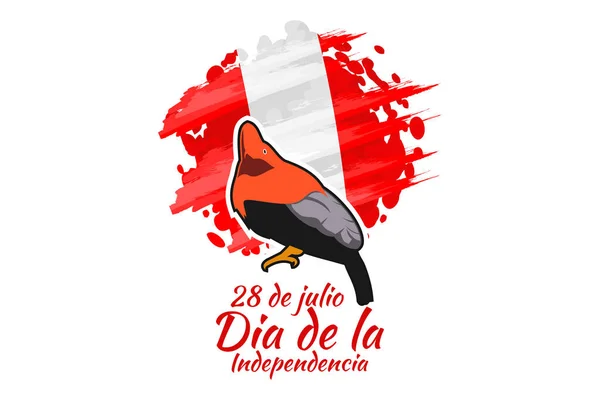 Přeložit Července Den Nezávislosti Dia Autonomencia Peruánského Vektorového Ilustrace Vhodné — Stockový vektor
