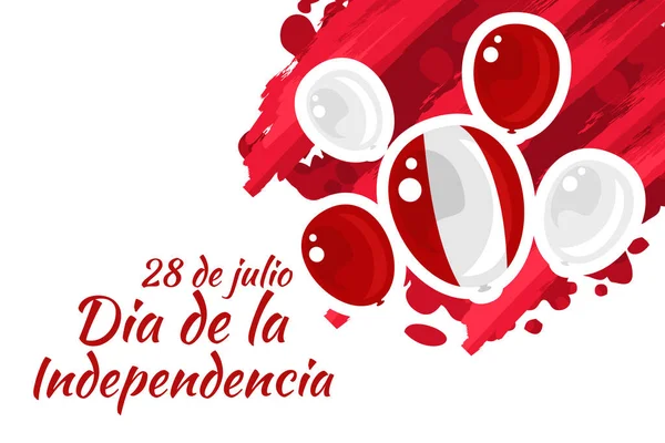 Vertalen Juli Onafhankelijkheidsdag Dia Independent Van Peru Vector Illustratie Geschikt — Stockvector