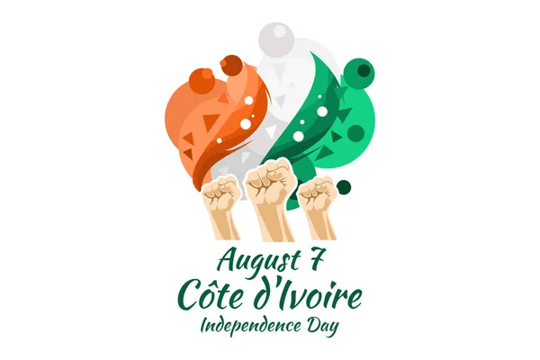 Agosto Día Independencia Cte Ivoire Vector Ilustración Adecuado Para Tarjeta — Vector de stock