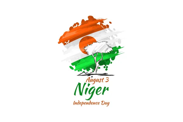 Augusti Självständighetsdagen För Niger Vektor Illustration Lämplig För Gratulationskort Affisch — Stock vektor