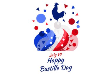 14 Temmuz, Mutlu Bastille Günü vektör çizimleri. Tebrik kartı, poster ve afiş için uygun.