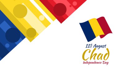 11 Ağustos, Çad 'ın Bağımsızlık Günü. Tebrik kartı, poster ve afiş için uygun.