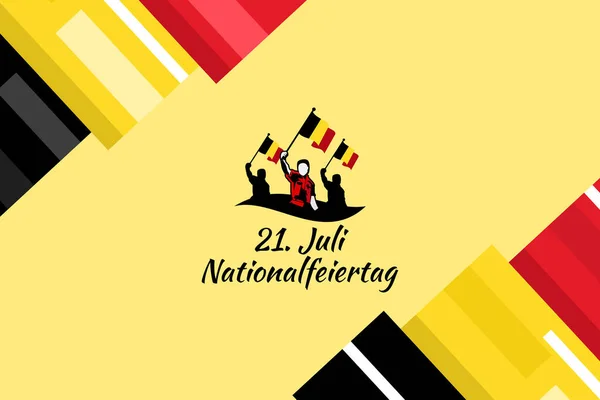 Översätt Juli Nationaldagen Nationaldag Belgien Nationalfeiertag Vektor Illustration Lämplig För — Stock vektor