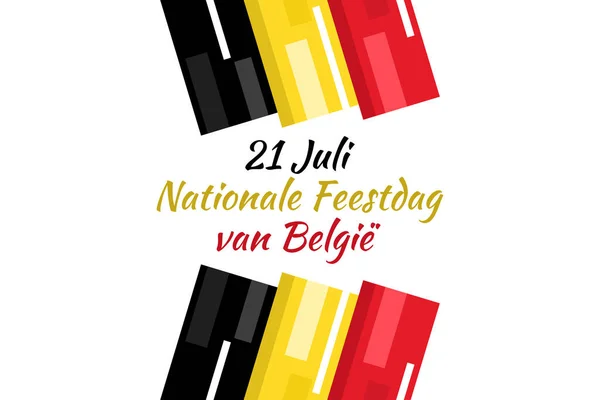 Traducir Julio Día Nacional Bélgica Día Nacional Bélgica Nationale Feestdag — Vector de stock