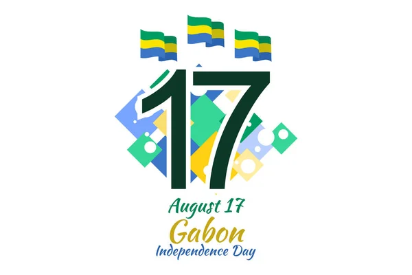 Αυγούστου Ημέρα Ανεξαρτησίας Της Γκαμπόν Διανυσματική Απεικόνιση Κατάλληλο Για Ευχετήρια — Διανυσματικό Αρχείο