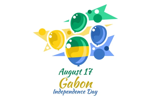 Agosto Día Independencia Gabón Vector Ilustración Adecuado Para Tarjeta Felicitación — Vector de stock