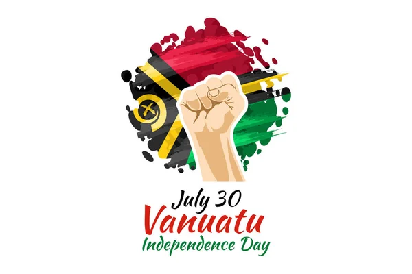 Luglio Giorno Dell Indipendenza Dell Illustrazione Vettoriale Vanuatu Adatto Biglietto — Vettoriale Stock