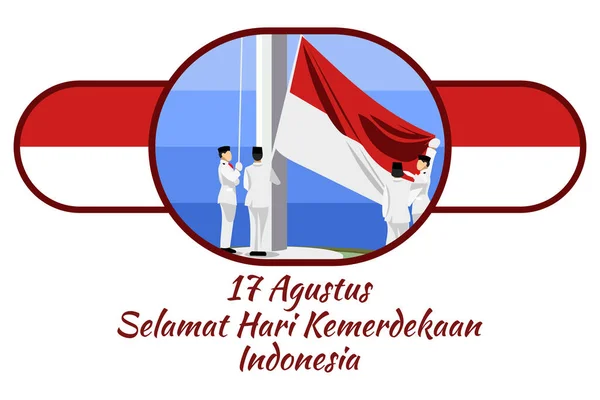 Traducir Agosto Feliz Día Independencia Indonesia Día Independencia Con Una — Archivo Imágenes Vectoriales