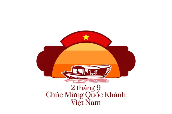 Traduzir Setembro Feliz Dia Nacional Vietnã Feliz Dia Nacional Ilustração — Vetor de Stock