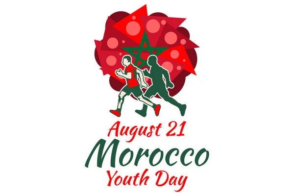 Agosto Día Juventud Marruecos Vector Ilustración Adecuado Para Tarjeta Felicitación — Archivo Imágenes Vectoriales
