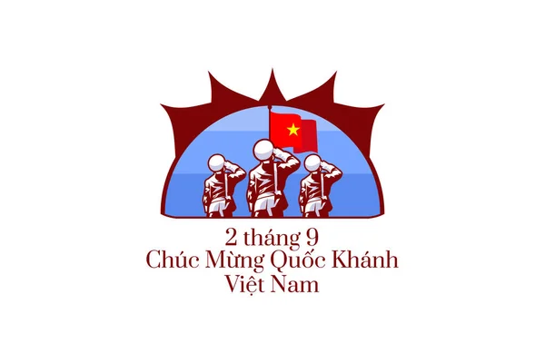 Traducir Septiembre Feliz Día Nacional Vietnam Feliz Ilustración Vectorial Del — Vector de stock