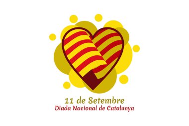 Translate: September 11, National day of Catalonia. vector illustration.  Suitable for greeting card, poster and banner. clipart