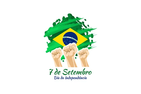 Traduci Settembre Giorno Dell Indipendenza Indipendenza Del Brasile Illustrazione Vettoriale — Vettoriale Stock