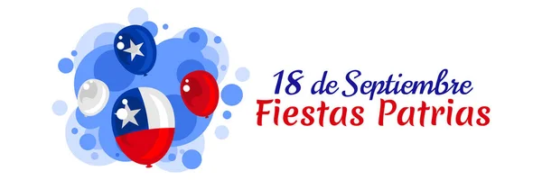 Traduzir Setembro Feriado Nacional Feliz Dia Independência Chile Ilustração Vetorial — Vetor de Stock