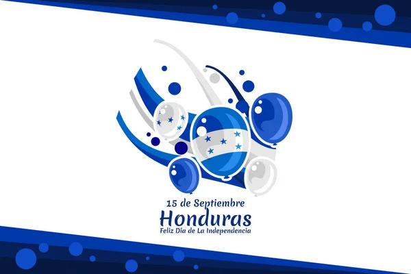 Tłumaczenie Września Kostaryka Szczęśliwego Dnia Niepodległości Szczęśliwego Dnia Niepodległości Hondurasu — Wektor stockowy