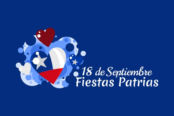 Přeložit Září Národní Svátek Šťastný Den Nezávislosti Ilustrace Vektoru Chile — Stockový vektor