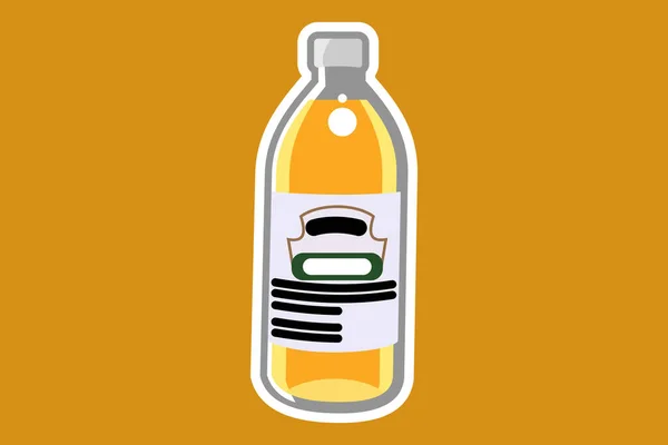 Apple Vinegar Bottle Apple Cider Vinegar Vector Flat Icon Flat — Stock Vector