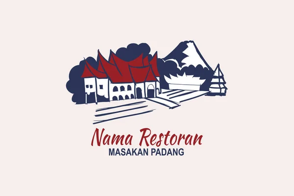 Terjemahan Nama Restoran Padang Cuisine Logo Vektor Cocok Untuk Restoran - Stok Vektor