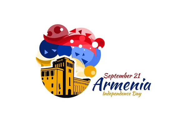 Setembro Dia Independência Armênia Ilustração Vetorial Adequado Para Cartão Saudação — Vetor de Stock