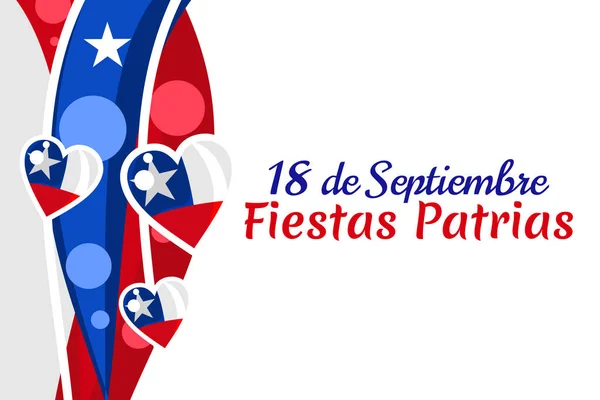 Traduzir Setembro Feriado Nacional Feliz Dia Independência Chile Ilustração Vetorial — Vetor de Stock