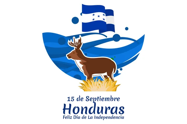 Překlad Září Honduras Happy Independence Day Happy Independence Day Honduras — Stockový vektor