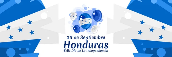 Tradução Setembro Honduras Feliz Dia Independência Feliz Dia Independência Honduras —  Vetores de Stock