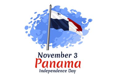 3 Kasım, Panama vektör illüstrasyonunun bağımsızlık günü. Tebrik kartı, poster ve afiş için uygun.