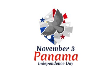 3 Kasım, Panama vektör illüstrasyonunun bağımsızlık günü. Tebrik kartı, poster ve afiş için uygun.