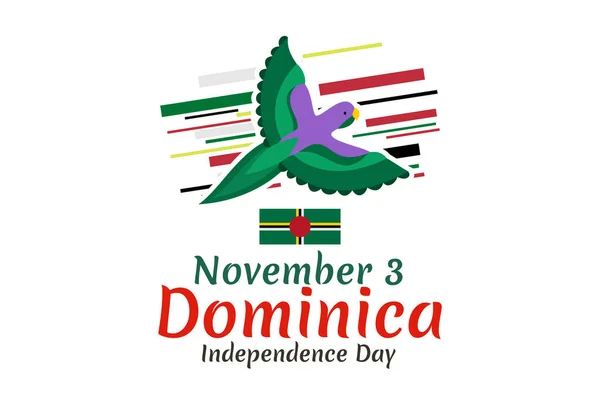 November Independence Day Dominica Vector Illustration Suitable Greeting Card Poster — Stock Vector