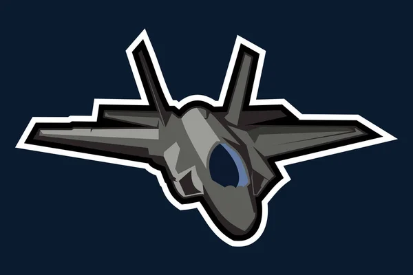 Amerikan Soğuk Savaş Uçağı Vektör Çizimi Basit Uçak Logosu Askeri — Stok Vektör