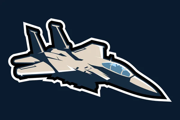 Amerikan Soğuk Savaş Uçağı Vektör Çizimi Basit Uçak Logosu Askeri — Stok Vektör