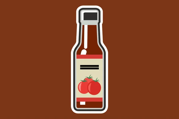 Tomatenketchup Der Flasche Einfache Und Flache Würze Lebensmittel Symbol Vektorillustration — Stockvektor