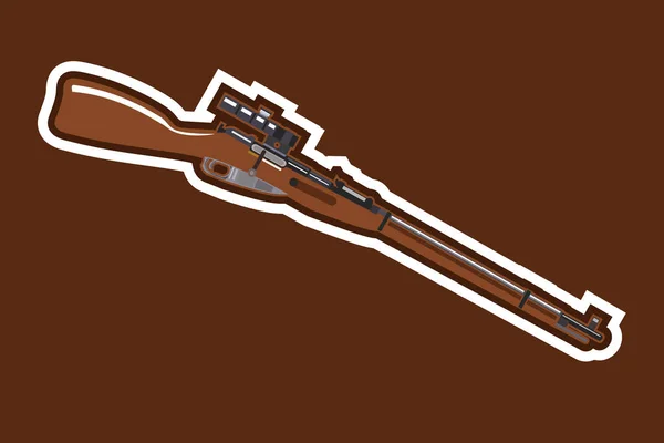 Druhá Světová Válka German Bolt Action Sniper Rifle Vector Illustration — Stockový vektor