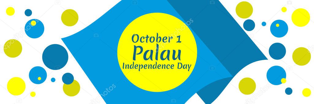 October 1 Independence Day of Palau vector illustration. Suitable for greeting card, poster and banner 