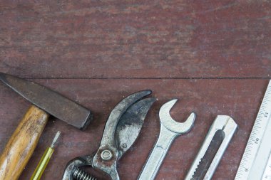 Metin için yer ile ahşap panel araçları kümesi