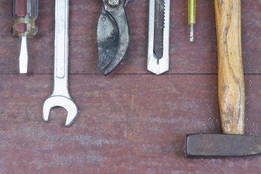 Metin için yer ile ahşap panel araçları kümesi