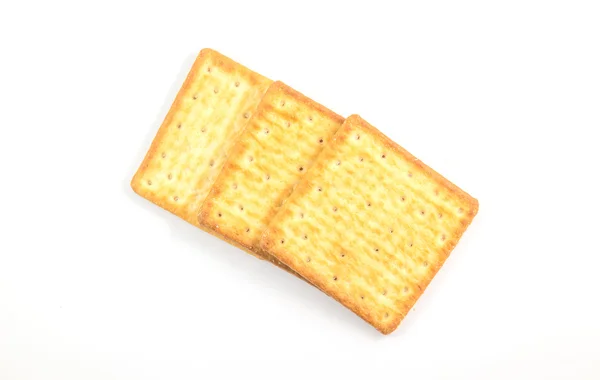 Cracker isolerad på vit bakgrund, översikt — Stockfoto